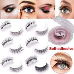 False Eyelashes Reusable Self Adhesive Multi Styles Waterproof Natural Lashes With Crystal Box (No Glue Needed)