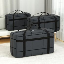 Storage Bags 1PC Large Capacity And Super Load-bearing Black Composite Material Bag Dustproof Moisture-proof With Zipper