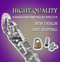 2022 Bondage Adult Toys Bdsm Plastic Cangue Fetter Handcuff Restraint Bound Yoke Bracelet Lock Porn Games2278476