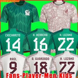 2022 Mexico soccer jersey fans player version H LOZANO CHICHARITO G DOS SANTOS 22 23 GUARDADO football shirt tops men kids sets uniforms 209b