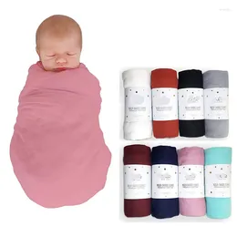 Blankets 120x120cm Baby Muslin Swaddle Blanket Bamboo Cotton Dyed Gauze Towel Infant Muslim Wrap Born Fiber Bath For Babies 0-12