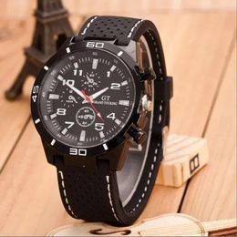 Wristwatches Men's Fashion Racing Sports Watch - Silicone Strap Three-Eye Quartz Movement Perfect Gift Idea