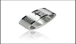 Cross bible scripture titanium steel stainless steel ring concave convex corrosion ring men and women whole5271544