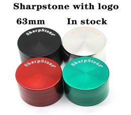 Sharpstone Grinders 63mm Flat Top Mixed Colors Smoking Accessories Crushers Zinc Alloy 4 Layers Herb Grinder In Stock4916680