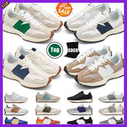 Designer new 327 Running shoes for mens womans Sea Salt vintage beige brown suede leopard print black white orange man trainers sneakers size 36-45