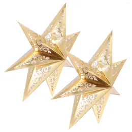 Ceiling Lights 2pcs Paper Star Light Cover Creative Wedding Decorative Lampshade Golden