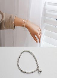 925 Sterling Silver Beads Bracelets for Women Pulseras Simple Elastic 3mm Hollow Bangles Fine Jewelry6667094