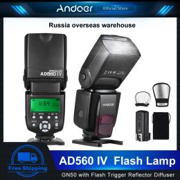 Flashes Andoer Ad560 Iv Universal Speedlite Light 2.4g Wireless Oncamera Slave Speedlite Flash Light Gn50 with Trigger for Dslr Cameras