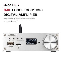 Amplifier BRZHIFI C40 APP Remote Control Bluetoothcompatible 5.0 Lossless Digital Power Amplifier USB/TF Card TPA3250 Audio Amp Home HiFi