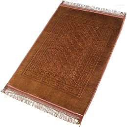 Carpets Middle Eastern Worship Rug Printed Quilted Mat Tassel Prayer Soft Raschel