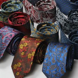 Bow Ties Fashion 7CM Mens Necktie Formal Neckwear Neck Floral Paisley Cravate Homme Gift For Men Business Party