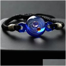 Chain Boeycjr Universe Planets Glass Bead Bangles Bracelets Galaxy Fashion Jewellery Solar System Bracelet For Women Christmas Drop Del Dhqs1