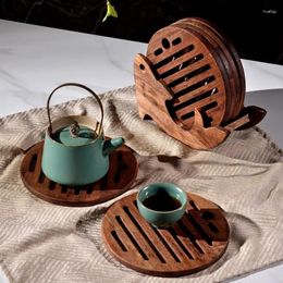 Table Mats Solid Wood Insulation Mat For Home Tableware Drying And Non Slip Tea Set Anti Scalding Bowl Plate
