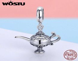 WOSTU 925 Sterling Silver Lamp of Aladdin Dangle Charm Fit Original DIY Beads Bracelet Lucky Jewellery Gift FIC7033949755