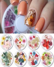 selling 1 Box 3D Nail Art Decorations Pink Yellow Purple Nail Colorful Preserved Fresh Dried Flowers DIY Design Accessories Na6810439