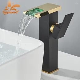 Bathroom Sink Faucets LED Basin Faucet Color Change Deck Mount Brass Single Handle Hole Shorall Cold Water Mixer Valve Tap