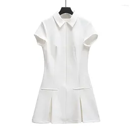 Party Dresses Women's Dress Summer White Vintage Fashion Short Sleeve Female Evening Elegant And Pretty Mini 2024