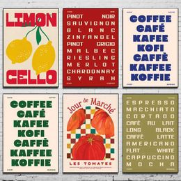 pers Vintage Food Poster Food Text Art Vintage Restaurant Canvas Printing Poster Wall Art Decoration Painting Home Room Decoration J240505