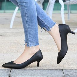 Dress Shoes Heel Sexy Casual Pointed Toe Mid-heel OL Daily Big Size 35-46Fashion High Pumps Trend Women's 5cm