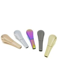 Wholes Zinc alloy Rainbow color rainbow spoon pipe gift box packaging spoon Shape with Cover metal smoking Pipe Gift Box1919520