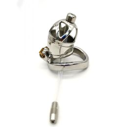 Stainless Steel Belt With Silicone Urethral Catheter Curve Cock Cage Device Arc Base Ring Sex Toys Products 19D2475095