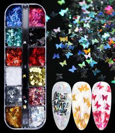 Colorful Butterfly Sequins for Nails Glitter Flakes Sparkly Shiny Paillette Manicure UV Gel 3D Nail Art Decor Tips6336527