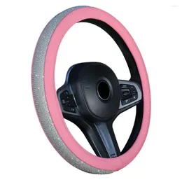 Steering Wheel Covers Rhinestone PU Leather Auto Styling Sleeve Car Cover Protector Interior Accessories