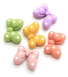 High Quality Colourful Flatback Polka Dot Hairbow Cabochons Resin Polka Dot Bow Bowknot Cabs Slime Charms Jewellery Making Supplies5077929