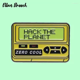 Brooches Hack The Planet Enamel Pins Yellow Game Console Brooch Lapel Badges Jewellery Gift For Friends Kids