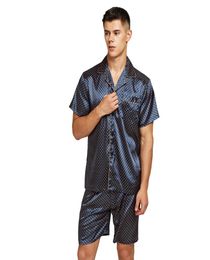 Tony Candice Satin Silk Pajamas Shorts For Men Rayon Silk Sleepwear Summer Male Pajama Set Soft Nightgown For Men Pajamas4446873