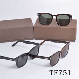 Luxury sunglasses designer TF Top for woman and man Tom Sunglasses Ford tf751 plate Polarized Sunglasses large uv400 glasses Simple fashion atmosphere with logo box