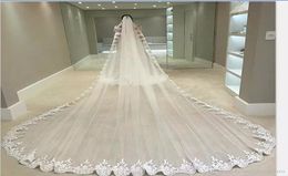 Sell 12 Metres Wedding Veils With Lace Applique Edge Long Cathedral Length Veils One Layer Tulle Custom Made Bridal Veil With1094295