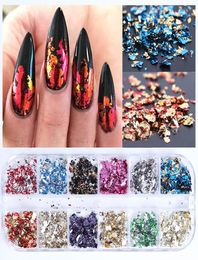 Sparkly Foil Nails Sequins Irregular Aluminium Gold Red Summer Design Set Nail Glitter Flakes Gel DIY Manicure Accessories5532215