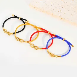 Link Bracelets 2024 Weaving Red Rope Interlocking Stainless Steel Bracelet Lucky And Versatile Design Fashionable Charming