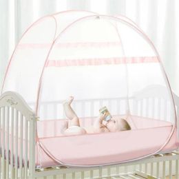 Full-coverage Universal Childrens Bed Mosquito Net Large Space Baby Crib Mosquito Net Foldable Yurt Anti-fall Mosquito Net 240422