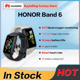 Wristbands Stock Honour Band 6 Smart Wristband 1.47" AMOLED Colour Touchscreen 5ATM Waterproof Blood Oxygen Heart Rate Sleep Nap Stress