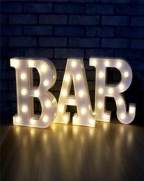 Novelty Items 26 Alphabet LED Letter Lights Home Decoration Warm White Marquee Letters Sign For Wedding Birthday Party Battery Pow2891480