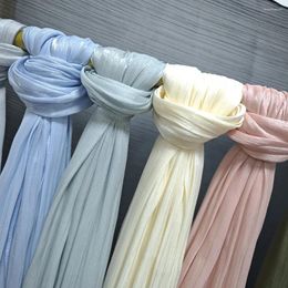 Scarves Breathable And Cool Island Satin Smooth Crepe Long Scarf Shawl Bright Silk Headband