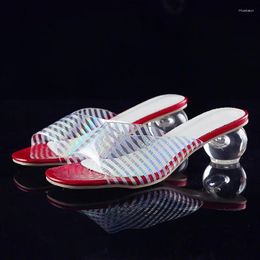 Slippers Summer Designer Women Mules Shoes Fashion Stripe Open Toe Slides Ladies Brand Round Heel Female Slippershjn7