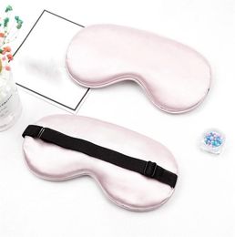 doublesided imitation silk adjusting eye mask soft silk shading sleep travel eye masks 120PCS T5004667706426