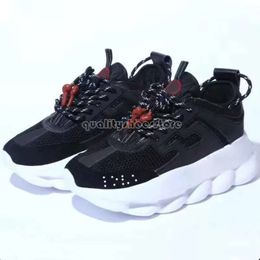 2024 Top Designer Casual Shoes Italy Top 1 Quality Vercace Chain Reaction Wild Jewels Chain Link Trainer Sneakers Size EU OG Designer Shoes 36-48 400