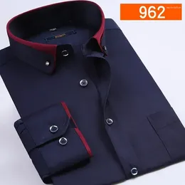 Men's Dress Shirts Arrival Spring Male Stripe Buckle Shirt Clothing Extra Large Solid Colour Long-sleeve Plus Size M-5XL6XL7XL8XL9XL