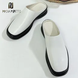 Slippers Spring Summer Fashion Leisure Trend Simple Deep Mouth Black White Thick Sole Slip On Lazy Mules Comfort Walking Shoe