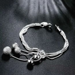 Chain Wholesale 925 Sterling Silver Charms Beads Beautiful Bracelet Ashion for Women Wedding Nice Jewellery JSHh236 H240504