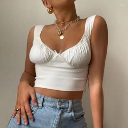 Women's Tanks Sexy V Neck Stain Camis Crop Top Women Casual Beachwear Camisole Femme Backless Tank Tops Strap Short Blouse