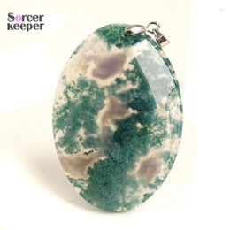 Pendant Necklaces Moss Agate Necklace Natural Gemstone DIY Jewelry Accessories Exquisite Gift Making Party BM537