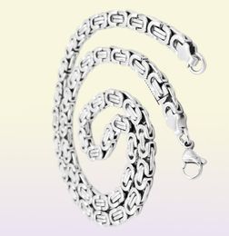 Fashion Jewelry Stainless Steel Necklace 6mm 8mm 11mm Box Byzantine Link Chain Silver Color For Mens Womens SC07 N1741478