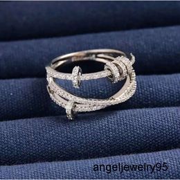 Luxurys Desingers Ring Index Finger Rings Female Fashion Personality Ins Trendy Niche Design Time to Run Internet Celebrity Silver and rose gold size 6-9