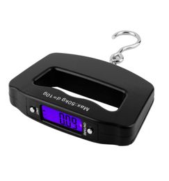 Black ABS plastic Pocket 50kg10g LCD Digital Fishing Hanging Electronic Scale Hook Weight Luggage 120mm x 80mm x25mm2091302