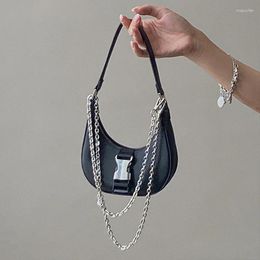 Evening Bags Women's Bag PU Leather Solid Color Armpit Underarm Shoulder For Women Casual Ladies Chain Shopper Handbags Purse